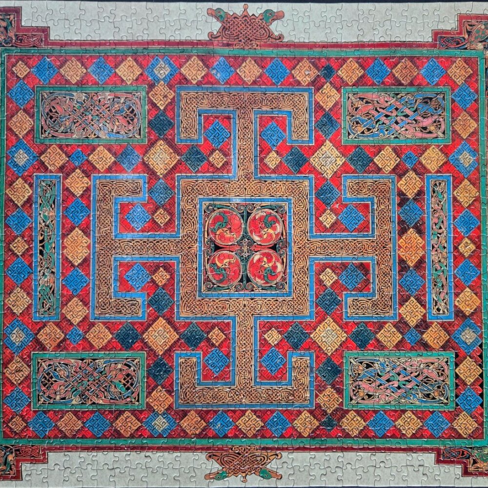 St. Luke - Carpet page from Lindesfarne Gospels, 1000 piece puzzle, Pomegranate